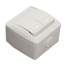 Двойной выключатель с подсветкой EL-BI EVA IP54