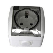 Розетка с заземляющим контактом, с крышкой EL-BI EVA IP54