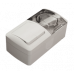 Двойной выключатель + Розетка с заземляющим контактом, с крышкой EL-BI EVA IP54