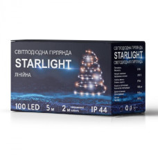 Гирлянда уличная STARLIGHT линейная теплый-белый Flash 100LED IP44 черный 5м Гирлянда уличная STARLIGHT линейная теплый-белый Flash 100LED IP44 черный 5м